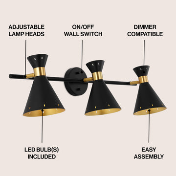 Elroy 18.25" Iron Retro Contemporary LED Track Light - JONATHAN Y